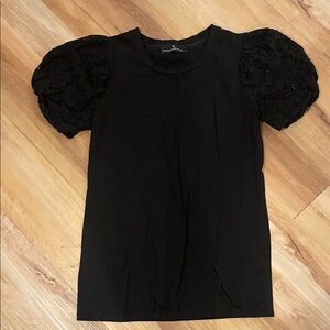 Pomander Place Black Puff Sleeve Blouse